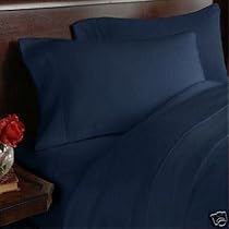 1500 Thread Count King Navy Solid Bed in a Bag Includes Sheet Set, Duvet Set and Down