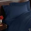 1200-Thread-Count Egyptian Cotton Duvet Set and 2 Shams, King, Navy Solid