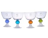 Amici Regal Dessert Goblets Set of 4 In Assorted Colors, 14-Ounce