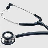 Medical Stethoscope - Professional Quality Stainless Steel Adult Stethoscope has non chill rims on bell and diaphragm, includes angled earpieces with screw-on soft and hard tip ear piece. See All King of Canes Products