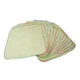 Reusable Flannel (15) Baby Wipes 100% Cotton Bleached and Unbleached (Unbleached)