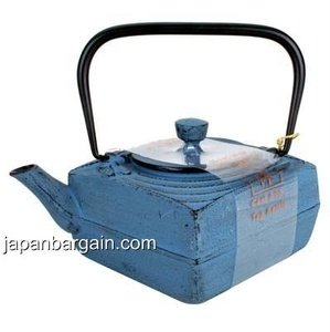Light Blue Dragonfly Square Cast Iron Teapot 18oz #TB63-06LB Light Blue Dragonfly Square Cast Iron Teapot 18oz #TB63-06LB
