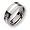 Sterling Silver Inlaid Flat Polished Titanium Ring (8.0 mm) - Size 6.0
