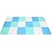 MQIAOHAM 18 pcs Children Foam Play mat playmat Gym Rug Baby Toddler mats for Infants Play-mat Kid Portable edu Soft Kids infantino Tiles Toddlers Floor Large Carpet Outside White Blue Green 101107108