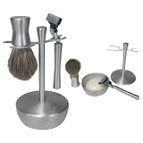 Kingsley 4 Piece Shave Set - Matte Silver