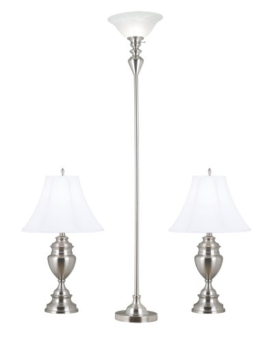 Hunter Lighting Lauren Brushed-Steel Three-Lamp Multi-Pack