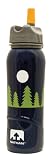  : Nathan Stainless Steel 700 mL Flip Straw Bottle (Purple Trees)