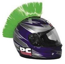 Universal PC Racing Peel and Stick Motorcycle Helmet Mohawk (8 Colors) - Frontiercycle (Free U.S. Shipping) (GREEN)