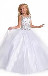 Girls Crystals Crystal Lace Beaded Applique Chiffon/Taffeta/Tulle Cocktail Flower-Girl Dress 