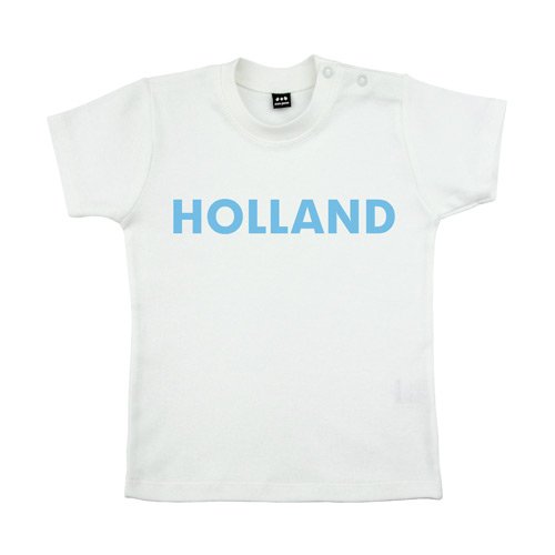 Baby – Kleinkinder T-Shirt – Holland – Textil white / Motiv hellblau Gr. 18-24 Monate