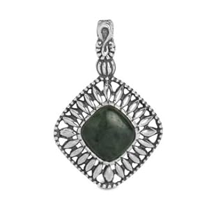 Relios Sterling Silver Nephrite Jade Pendant Enhancer