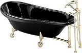 72 inches Kohler Birthday Bath Slipper Clawfoot Bathtub with Chrome Feet and No Faucet Drillings