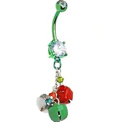 Handcrafted Holiday Jingle Bells Belly Ring