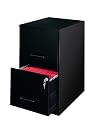 Home Office 2 Drawer Letter File Cabinet (Black) (24.5"H x 14 1/4"W x 18"D)