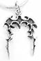 GOTHIC Letter Initial M Sterling Silver Charm Pendant