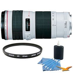 Canon EF 70-200mm f/4L USM Telephoto Zoom Lens for Canon SLR Cameras w/ Cleaning Kit and UV Protective Filter