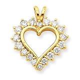 14k Diamond heart pendant