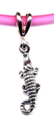 Childrens Toyshop  Sporting Goods : 16" Pink Alligator Necklace Sterling Silver Jewelry Gift Boxed