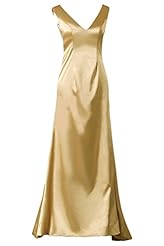 Modest V-neck Satin Evening Dress/Bridesmaid Dress 