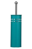 Premier Housewares Square Design Toilet Brush and Holder, 38 x 10 x 10 cm, Turquoise