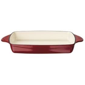 Calphalon Enamel Cast Iron Rectangular Baker, Cabernet Red by Calphalon
