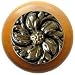 Chrysanthemum Maple Cabinet Knob, Brite Brass