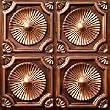 Discounted Ceiling Tile Antique Copper #106 PVC Can Be Glue on Clean Smooth Flath Surface, Also Can Glued Over Secure Popcorn 24"x24" with Overlaping Edges Ul Rated.