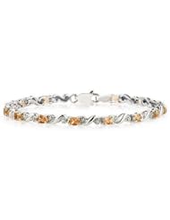 10k White Gold Diamond and Citrine Bracelet