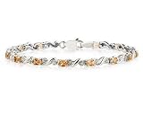10k White Gold Diamond and Citrine Bracelet