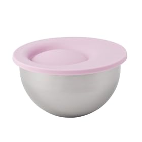 blinQ Stainless Steel Prep Bowl with lid pink