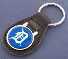 Detroit Tigers Leather Keychain