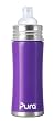 Pura Kiki Sippy Bottle Stainless Steel, Grape, 11 Ounce