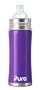 Pura Stainless Kiki Sippy Bottle Stainless Steel, 11 Ounce, 6 Months + (Grape)