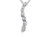 0.25 cts Journey Diamond Pendant - 14kt White Gold FREE GIFT BAG!