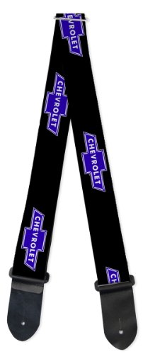 General Motors Theme Nylon Guitar Strap - Chevrolet Chevy Bowtie Logo Repeat