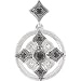 14K White Gold .04 CTTW Genuine Black Spinel And Diamond Pendant Diamond quality A (I2 clarity, I-J color)