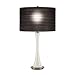 Robert Abbey 3341B Kate Small Table Lamp in White Glass with Black Pleated Organza Shade