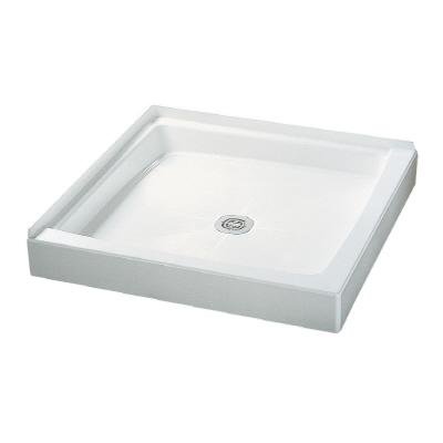 Crane Plumbing 36WLD-WH Cascade Shower Floor (double threshold), White