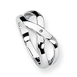 Diamond and Sterling Silver Ladies Ring (Sizes 6-8)