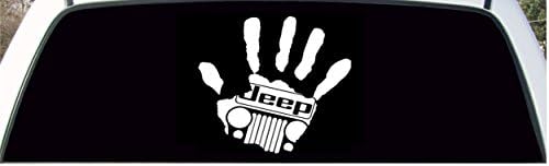 Jeep Wave Handprint Grill Wrangler Club Large Back Window Decal