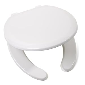 Comfort Seats C1B3R4-OS-00 EZ Close Premium Plastic Open Front Round Toilet Seat, White