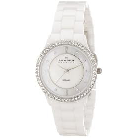 Skagen - EU347SSXWC - Montre Femme - Quartz Analogique - Bracelet c�ramique Blanc