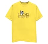 I Love My Norwegian Forest Cat T-Shirt, Yellow, Small