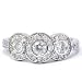 .80 Carat 3 Three Stone Diamond Engagement Ring 14K White Gold Anniversary (4-9)