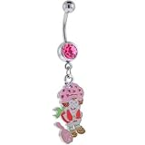 Strawberry Shortcake and CAT Passion Pink GEM Dangle Belly Ring