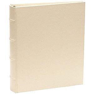 Chalk-White Leather 1-up Clear Pocket 3-ring Album by Graphic Image - 4x6