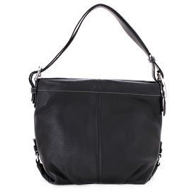 COACH Women’s Black Leather Shoulder Bag: Black Shoulder