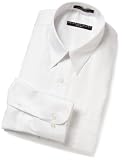 Geoffrey Beene Men's Long Sleeve Wrinkle Free Fitted Sateen Solid Shirt, White, 16.5 - 32/33