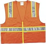 Safety Vest - Class II with Pockets (Solid, Orange)