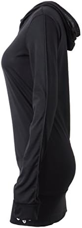Fashion Womens Black Color Hooded Sweatshirt Bodycon Sports Hoodie Tunic Tops (XLarge)